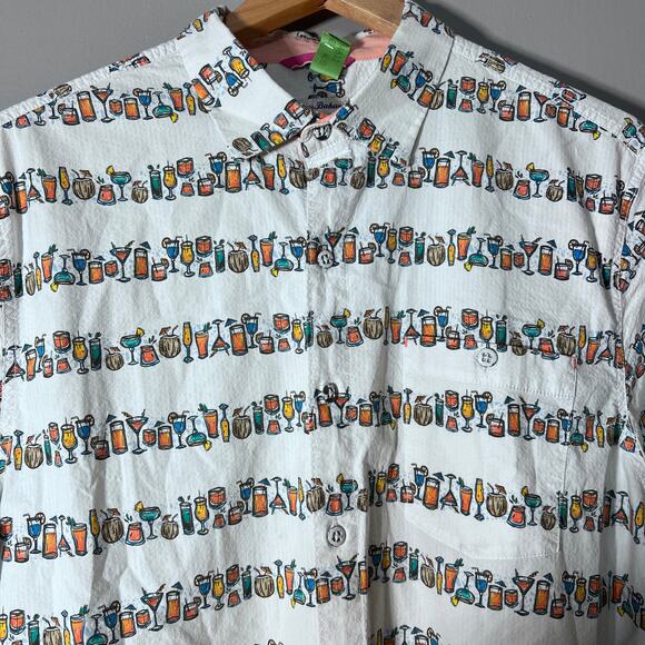 Tommy Bahama Button Shirt L Cocktail Print Short Sleeve Casual Beachwear Summer - Picture 12 of 13